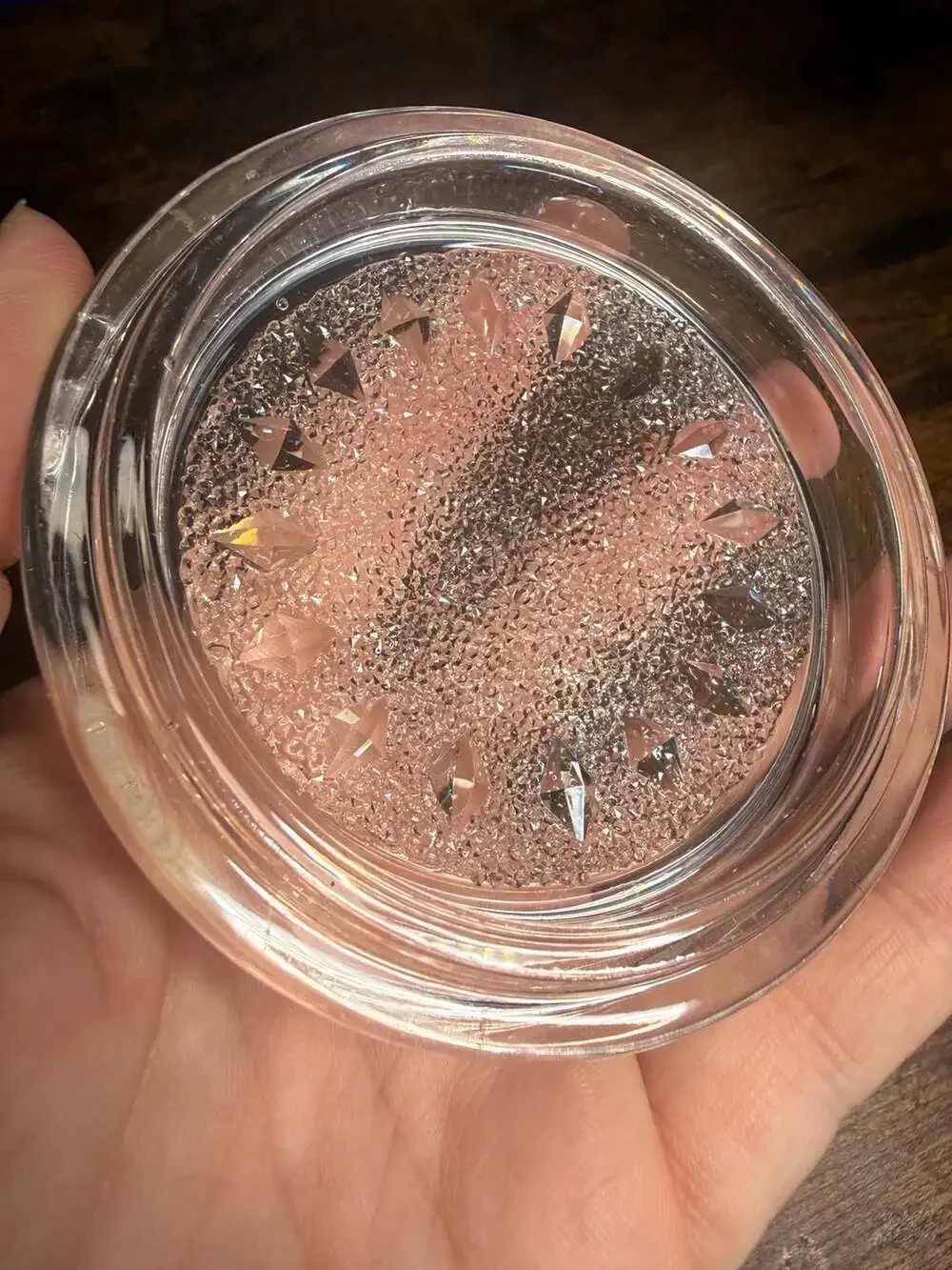 Handmade resin clear trinket box  with crystal look